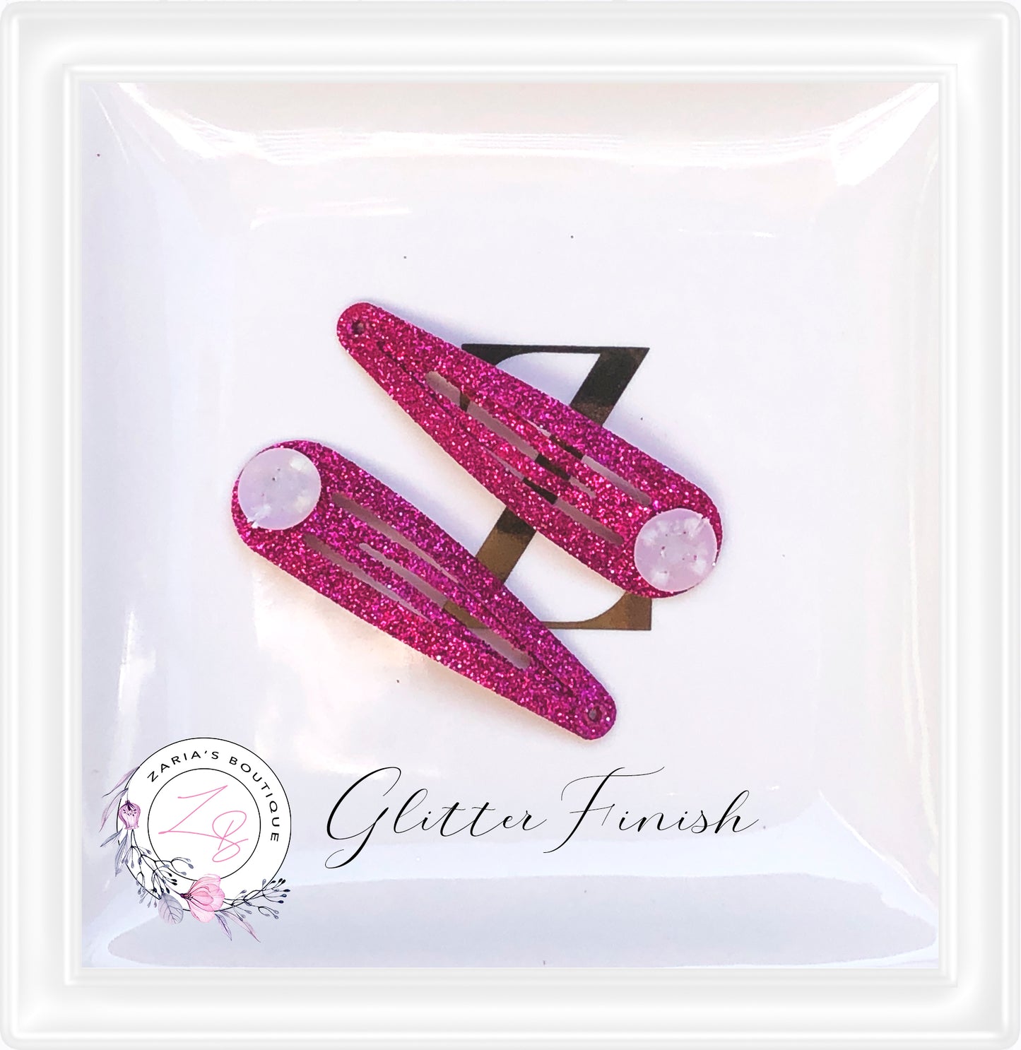 • Glitter Finish • 5cm Snap Hair Clips • 10 pcs •