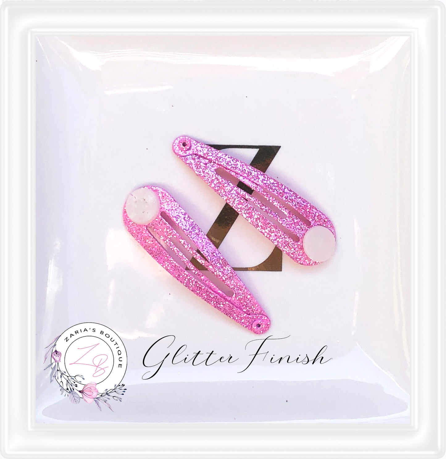• Glitter Finish • 5cm Snap Hair Clips • 10 pcs •