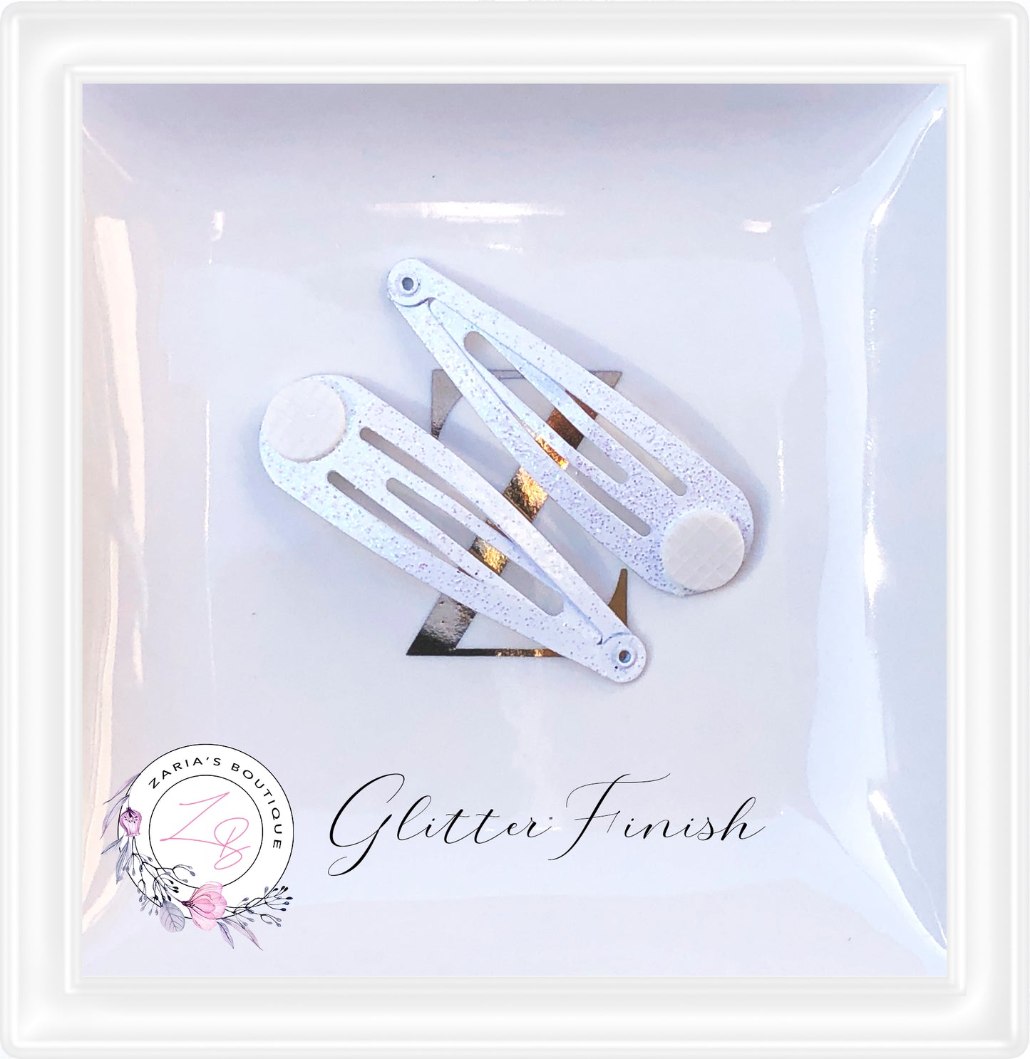 • Glitter Finish • 5cm Snap Hair Clips • 10 pcs •