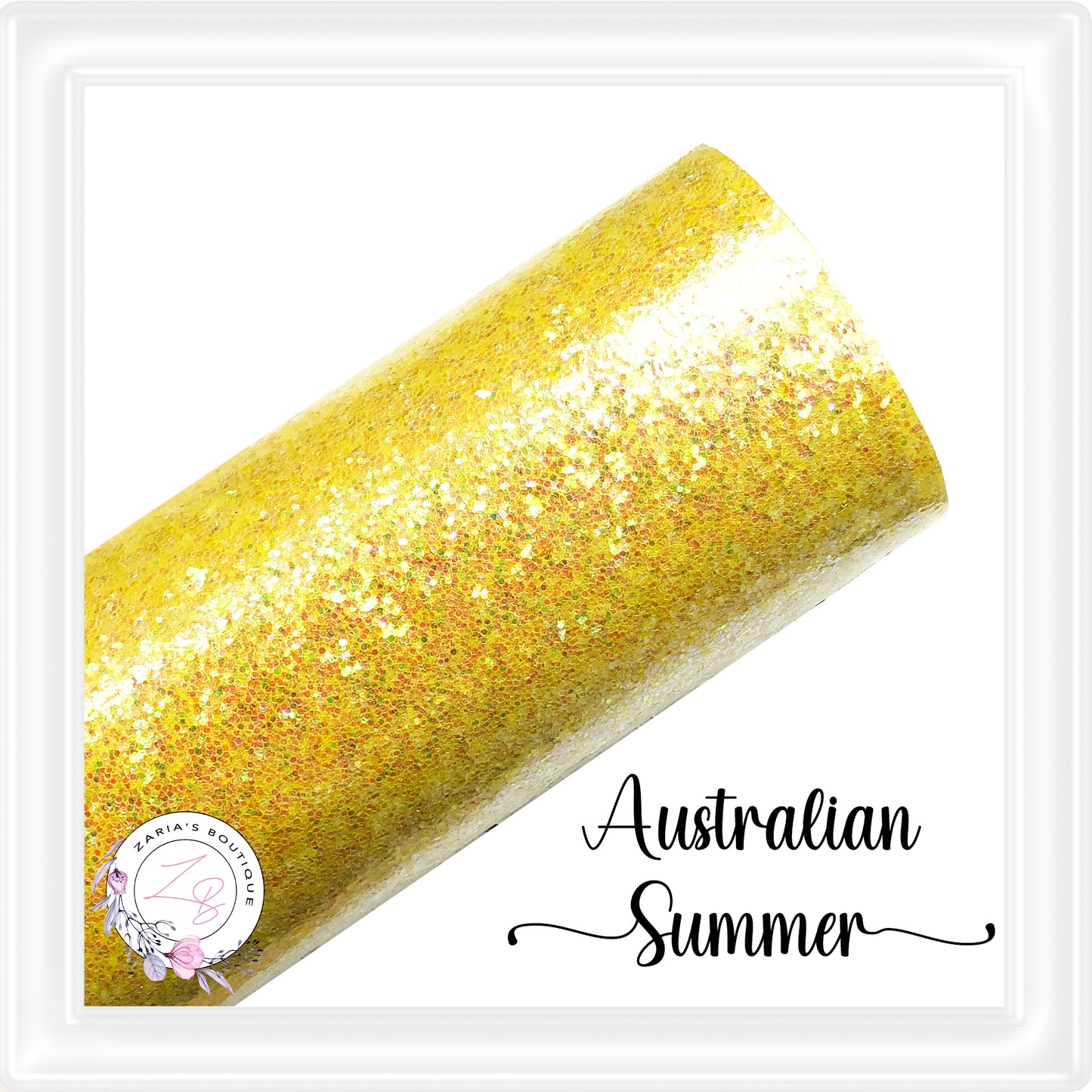 ⋅ Australian Summer  ⋅  Smooth Yellow Glitter Faux Leather ⋅