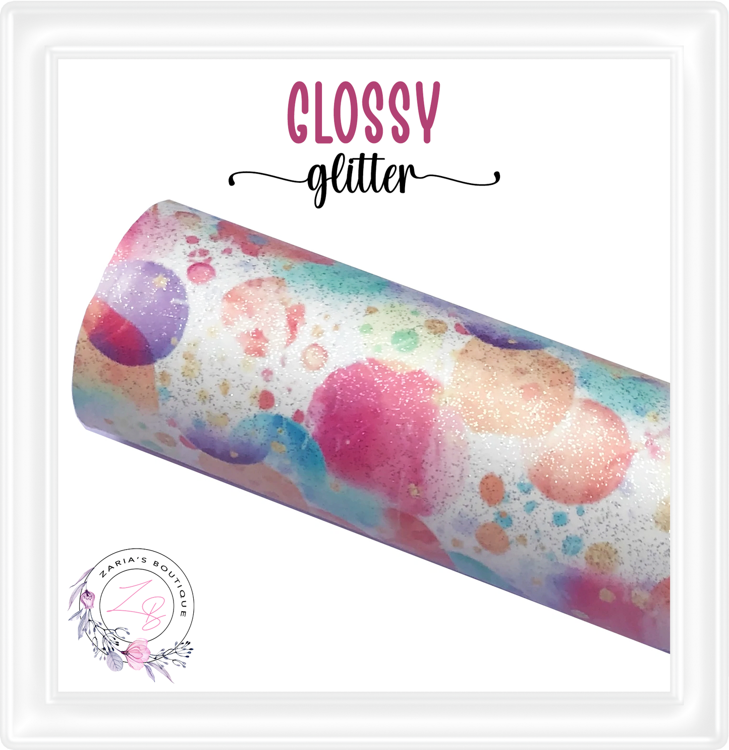 ⋅ Watercolour Bubbles ⋅ Smooth Glossy Glitter Vegan Faux Leather