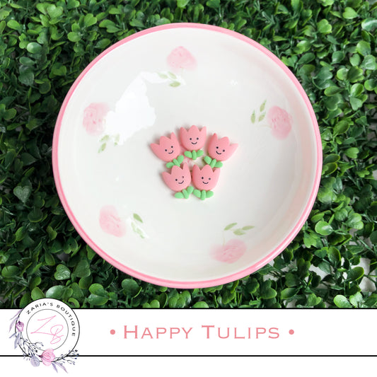 ⋅ Happy Tulips ⋅ Custom Printed Premium Vegan Faux Leather ⋅