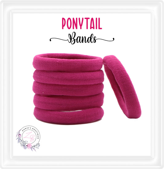 10 Nylon Ponytail Hair Bands ~ Hot Pink