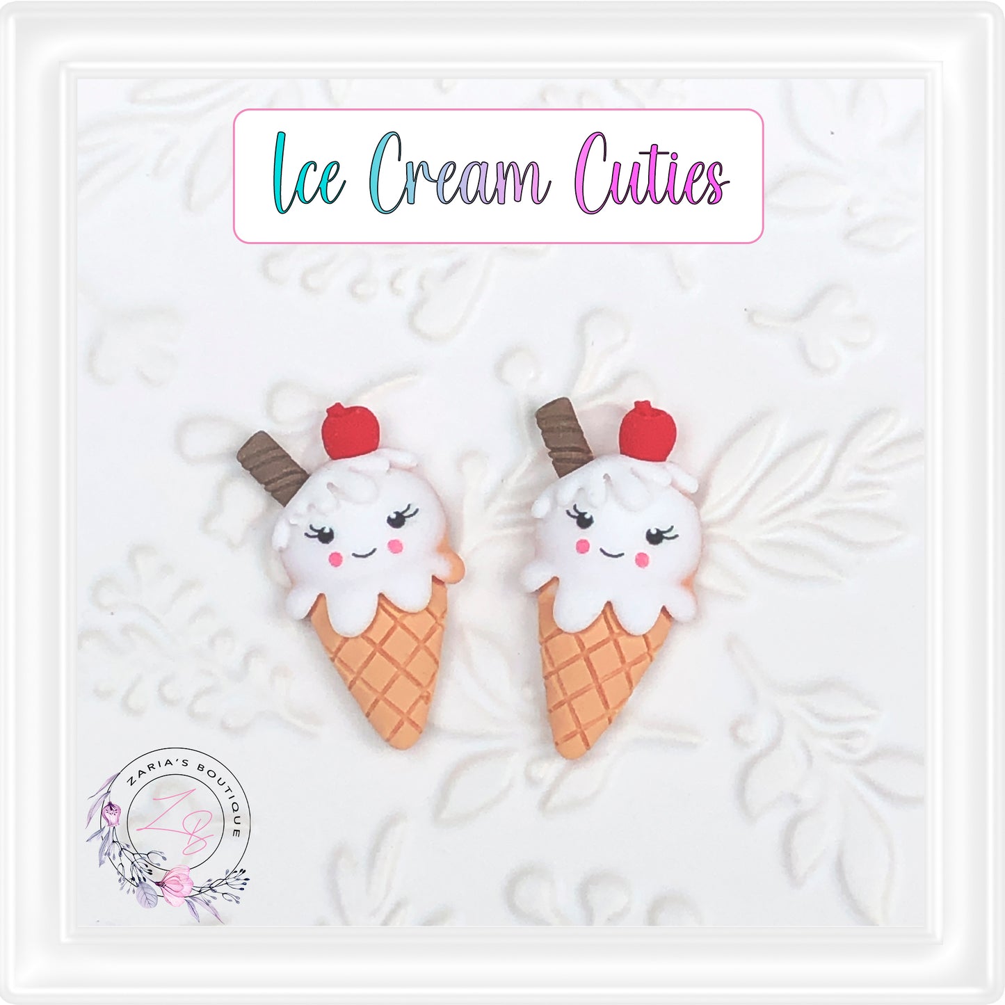 ⋅ CHERRY ICE CREAMS ⋅ Flatback Resin Embellishments ⋅