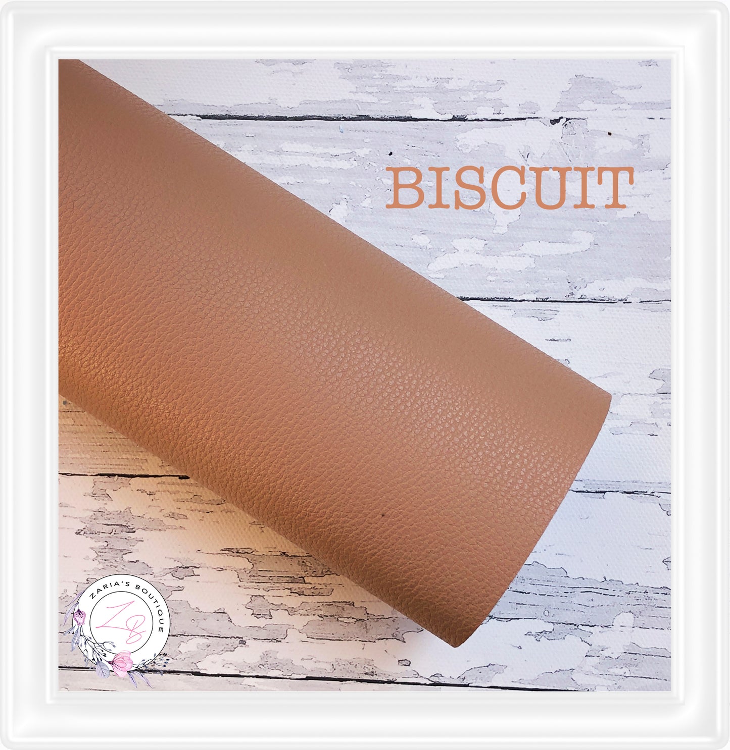 ∙ Plain Premium Vegan Litchi Faux Leather ∙ Biscuit Brown ∙