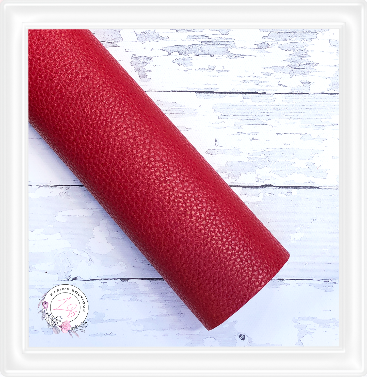 ∙ Plain Premium Vegan Litchi Faux Leather ∙ Dark Red ∙