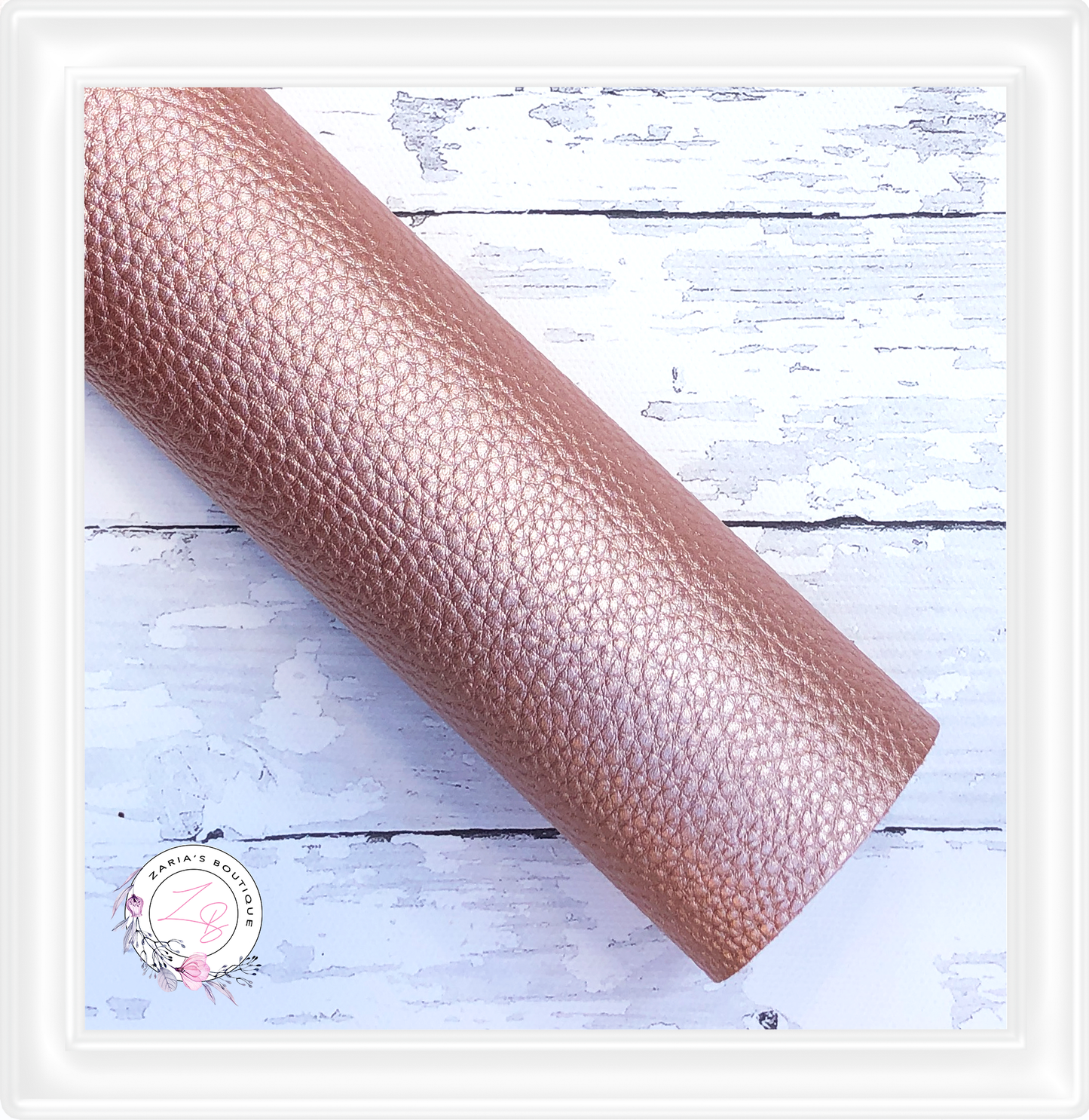 ∙ Plain Premium Vegan Litchi Faux Leather ∙ Rose Gold ∙