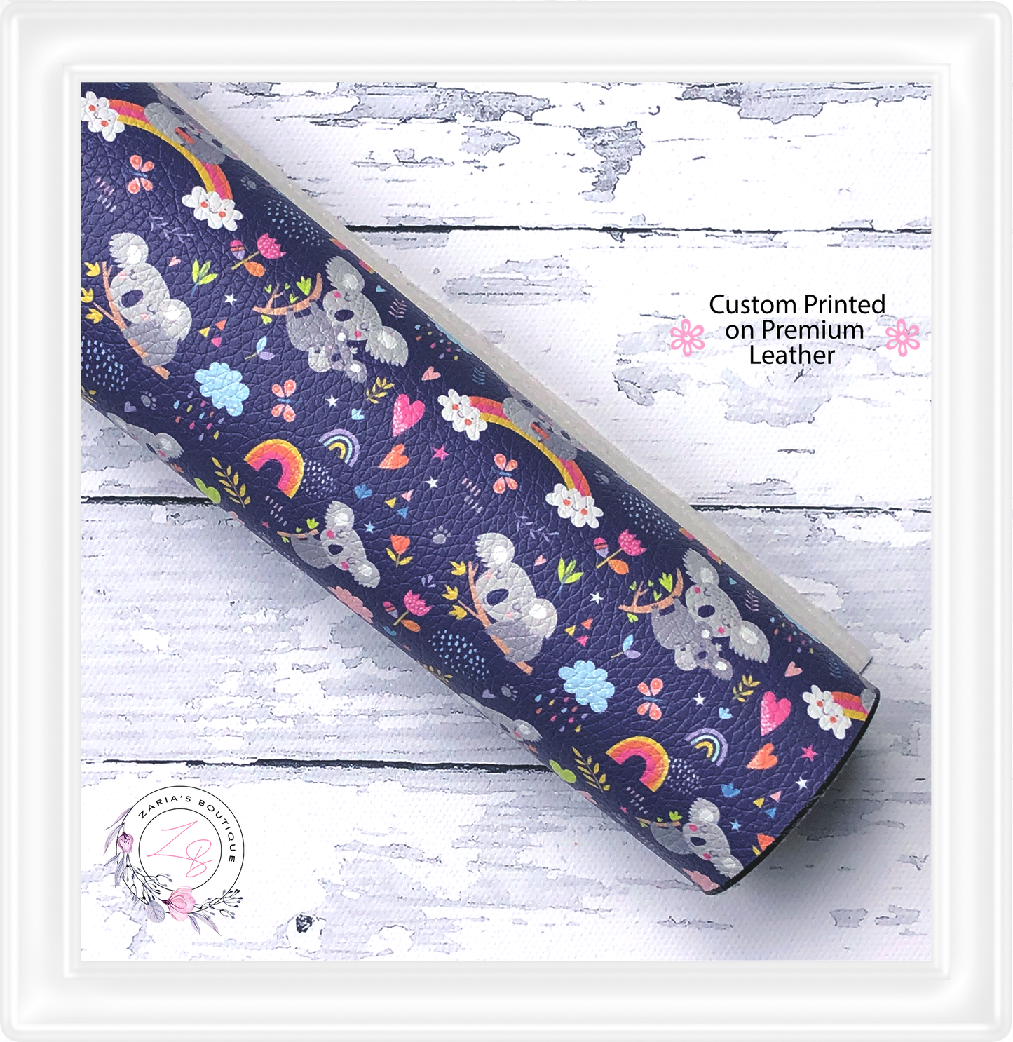 ⋅ Rainbow Koalas ⋅ Premium Custom Printed Vegan Faux Leather