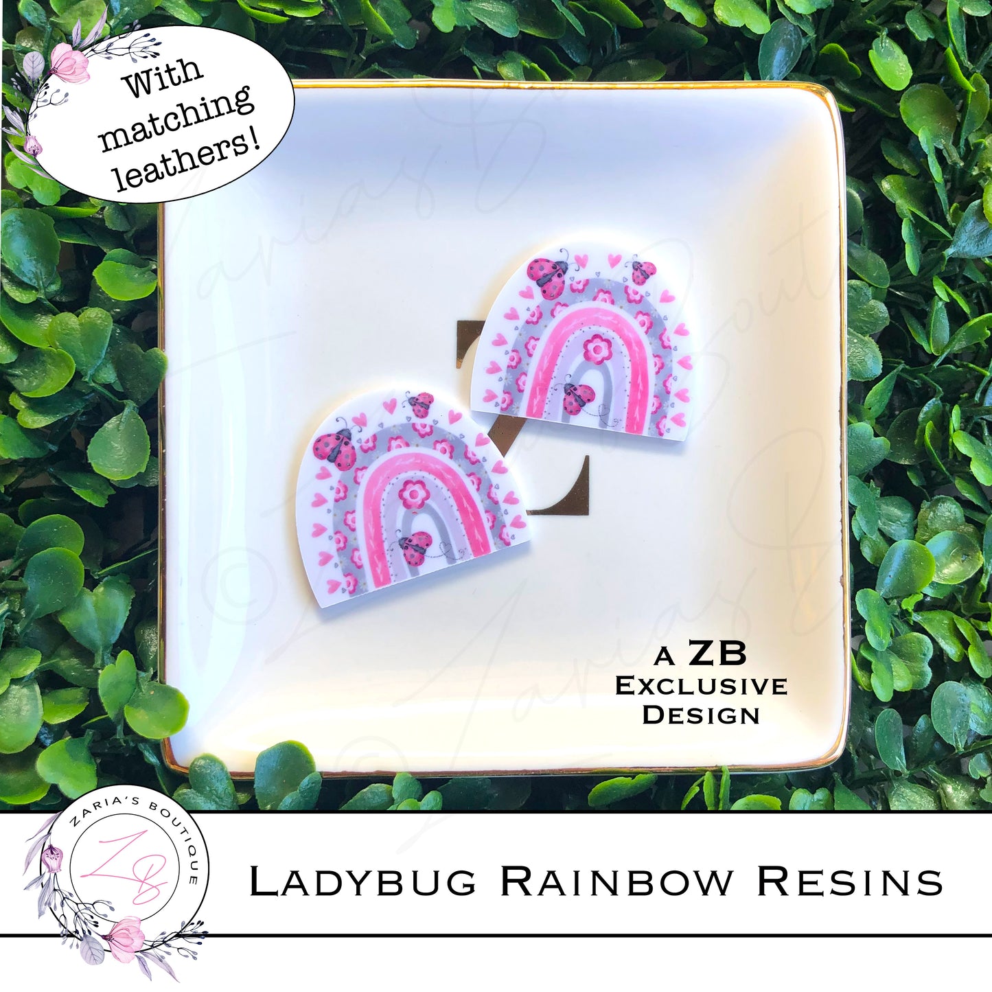 ⋅ Ladybug Rainbows ⋅ Embellishment ⋅ Flatback Resin ⋅ 2 Pieces ⋅