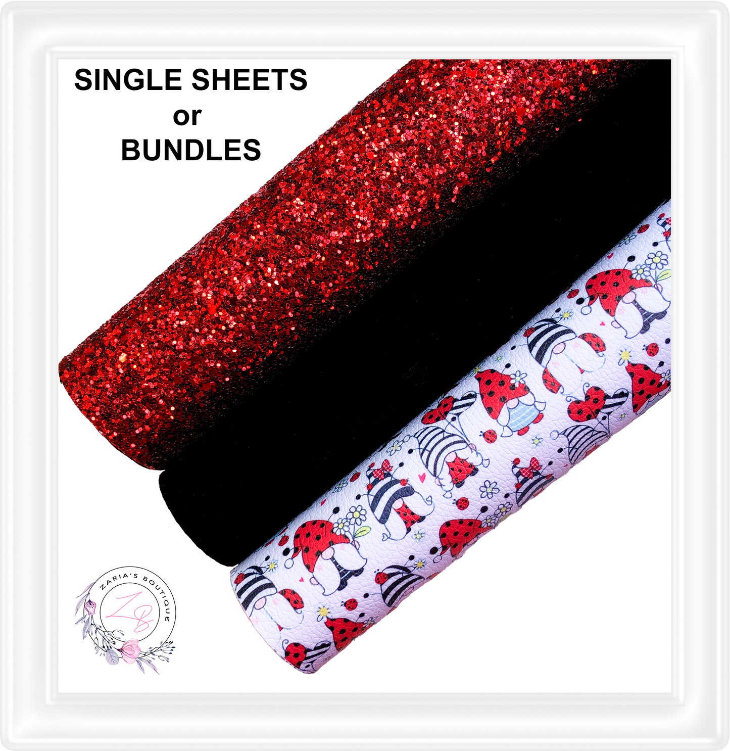 ⋅ Ladybug Gnomes ⋅ Vegan Faux Leather Sheets or Bundle ⋅