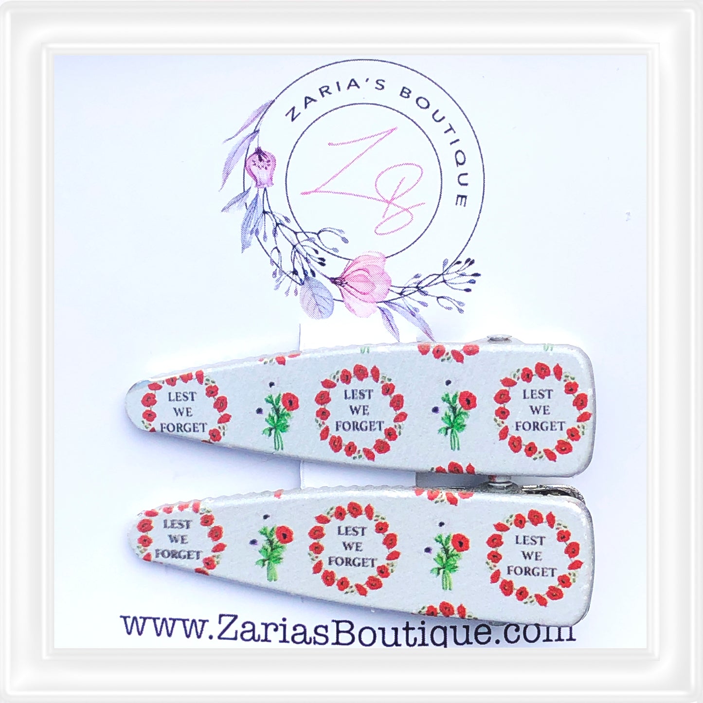 ⋅ EXCLUSIVE ⋅ Lest We Forget ⋅ Red Poppy Wreath ⋅ Premium Hair Clips ⋅