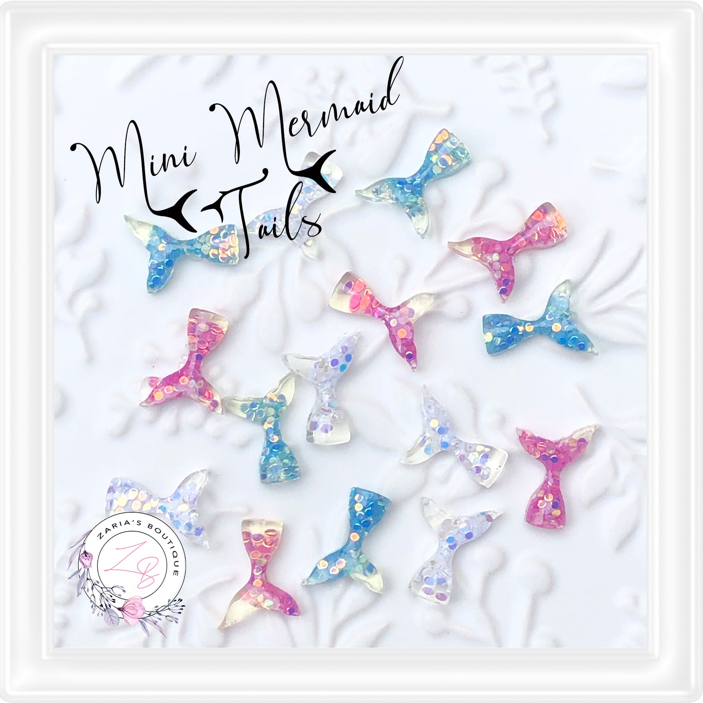 ⋅ MINI MERMAID TAILS ⋅ Flatback Resin Embellishments ⋅ Choice of 3 Colours ⋅ 10 Pieces ⋅