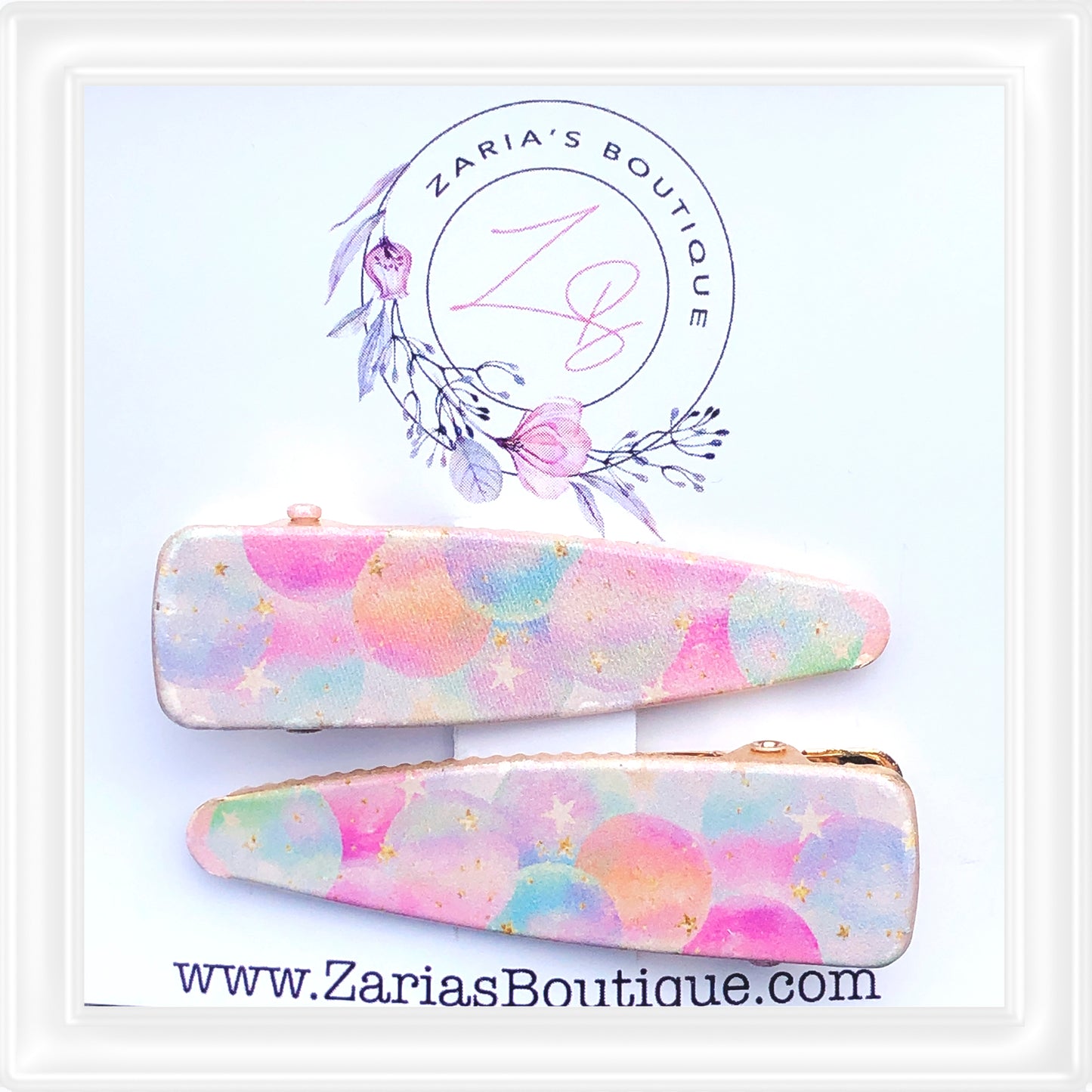 ⋅ EXCLUSIVE ⋅ Bubbles & Stars ⋅ Premium Gold Hair Clips ⋅