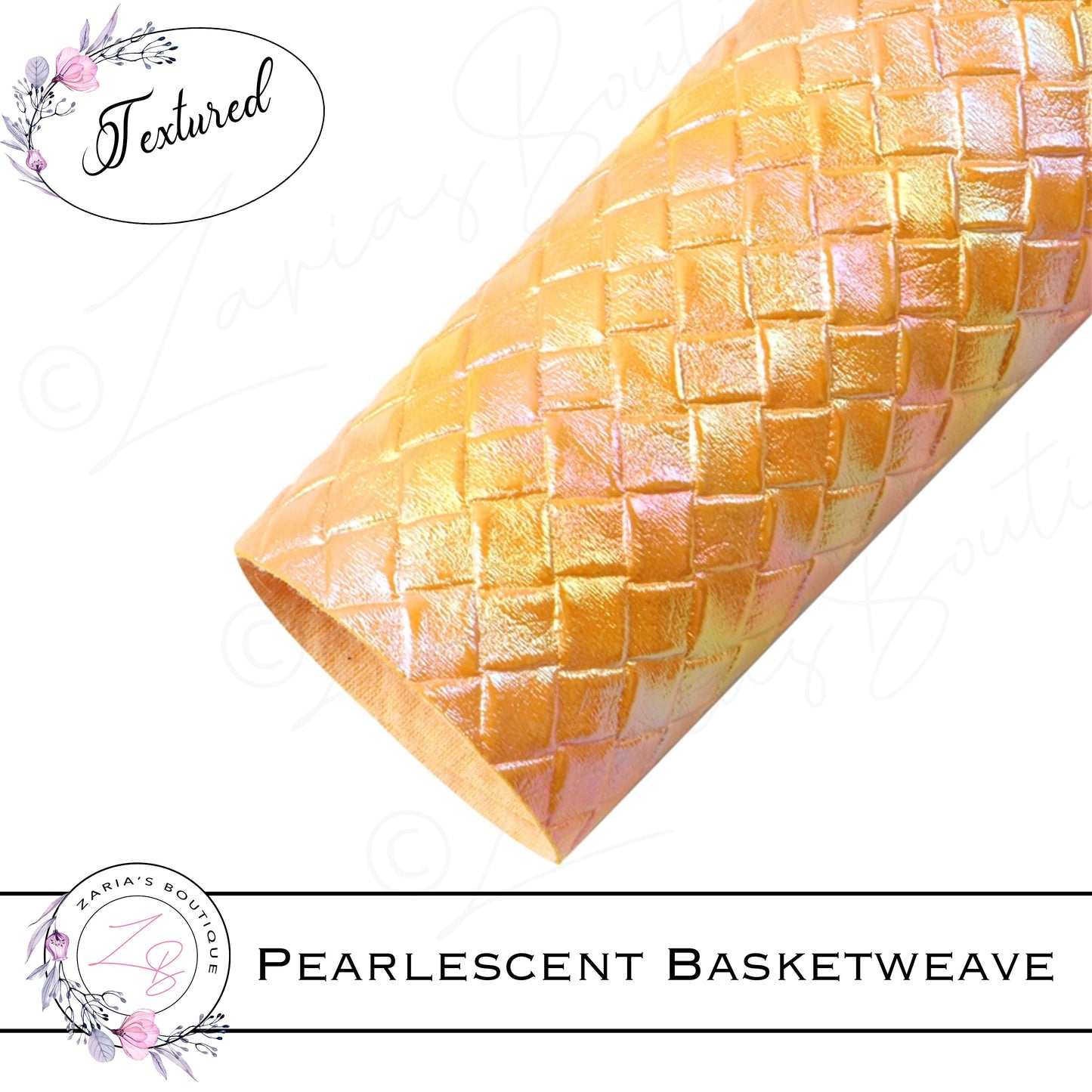 ⋅ Pearlescent Basketweave ⋅ Textured Vegan Faux Leather ⋅