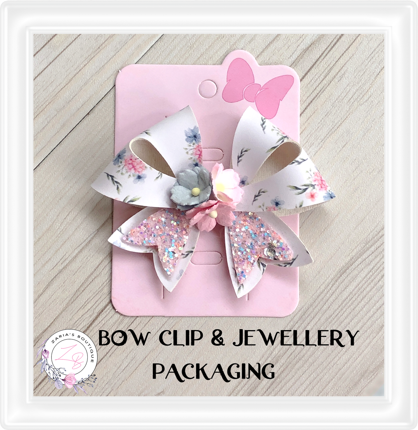 ⋅ Bow Clip & Jewellery Packaging ⋅ Pink ⋅ 10 or 50 pk