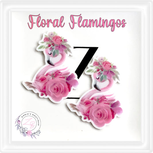 â‹… FLORAL FLAMINGOS â‹… Flatback Resin Embellishments â‹…