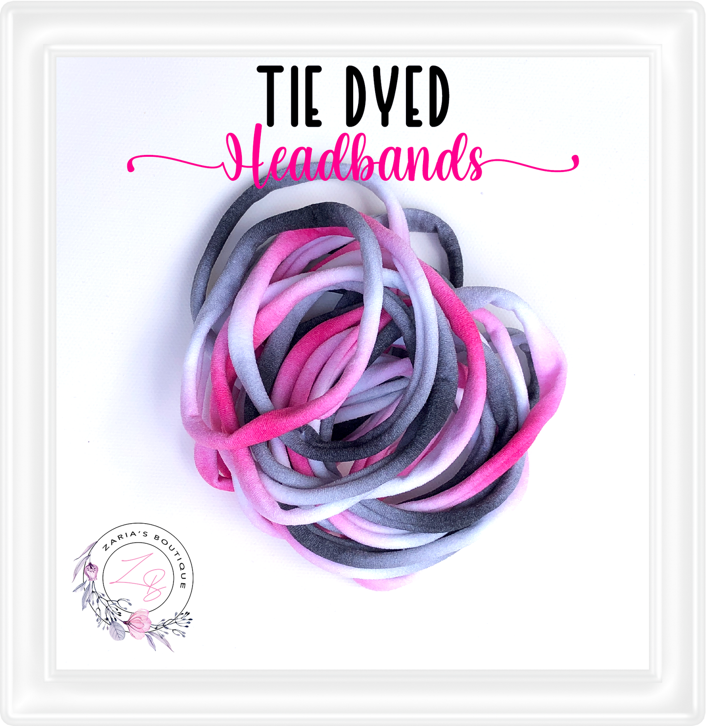 ⋅ Cloudy Skies Tie Dye Stretchy Nylon Headbands ⋅ Pack of 5