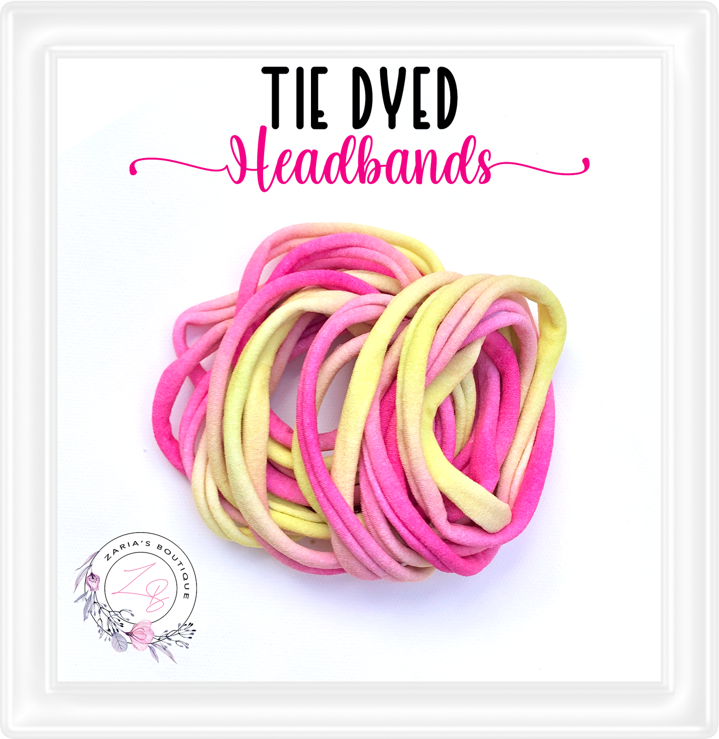⋅ Sunshine Tie Dye Stretchy Nylon Headbands ⋅ Pack of 5