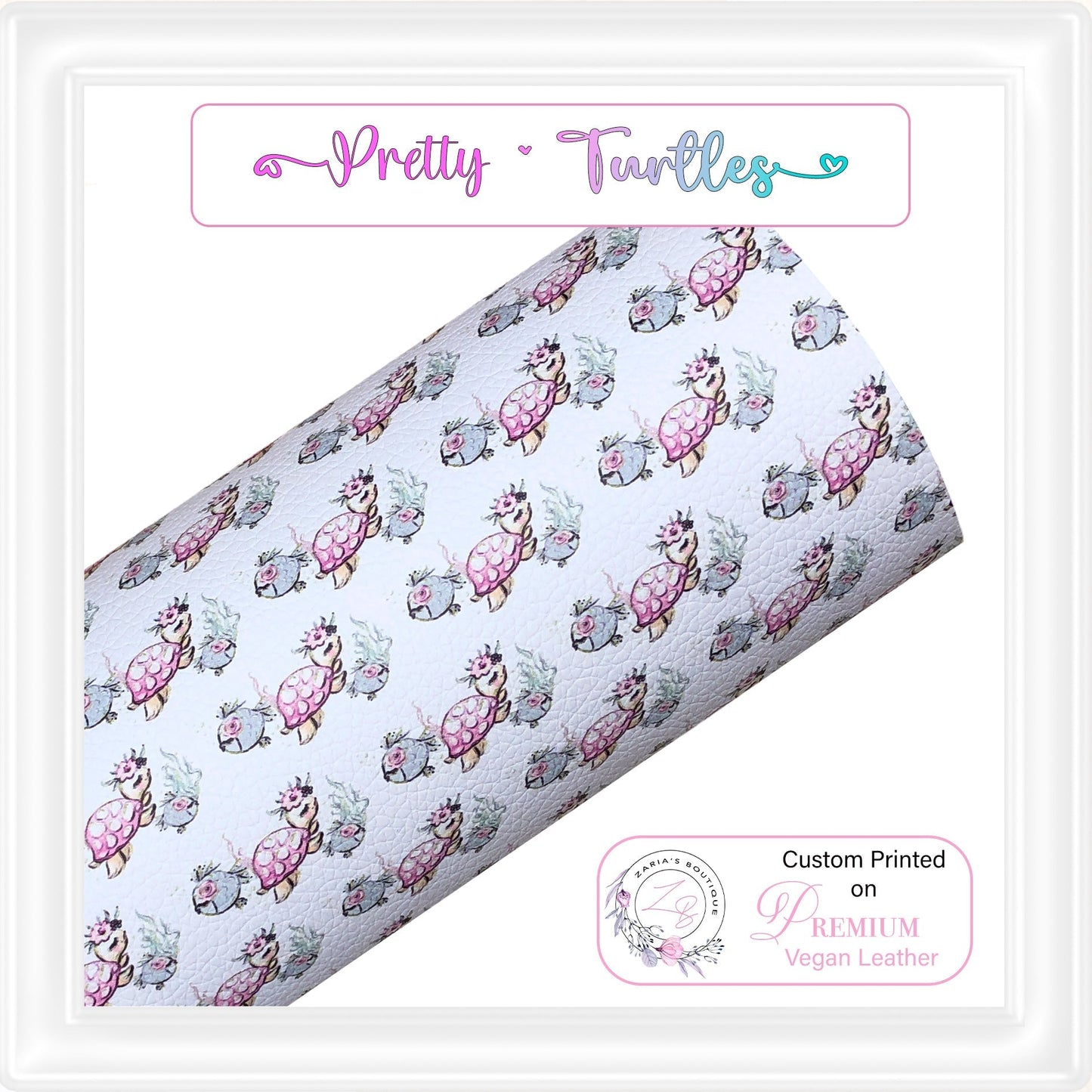 ⋅ Pretty Little Turtles ⋅ Premium Vegan Faux Leather ⋅ Single Sheets ⋅
