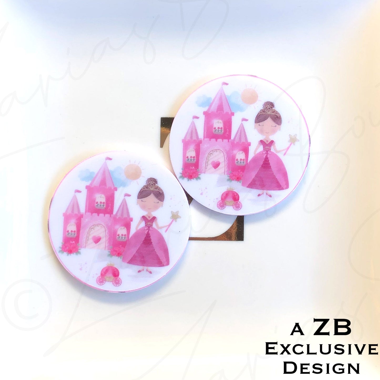 ⋅ Pink Princess ⋅ Embellishment ⋅ Flatback Resin ⋅ 2 Pieces ⋅