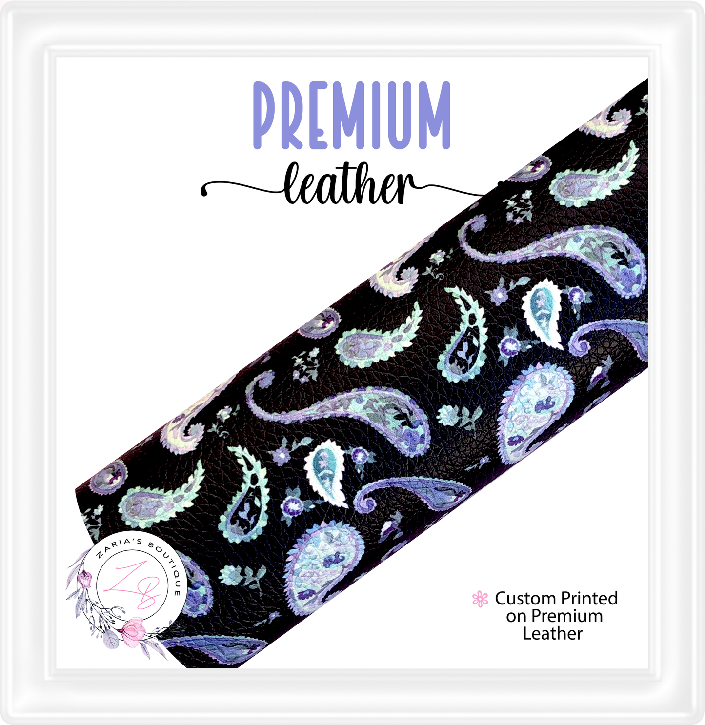 ⋅ Purple Paisley ⋅ Custom Floral Premium Vegan Faux Leather ⋅