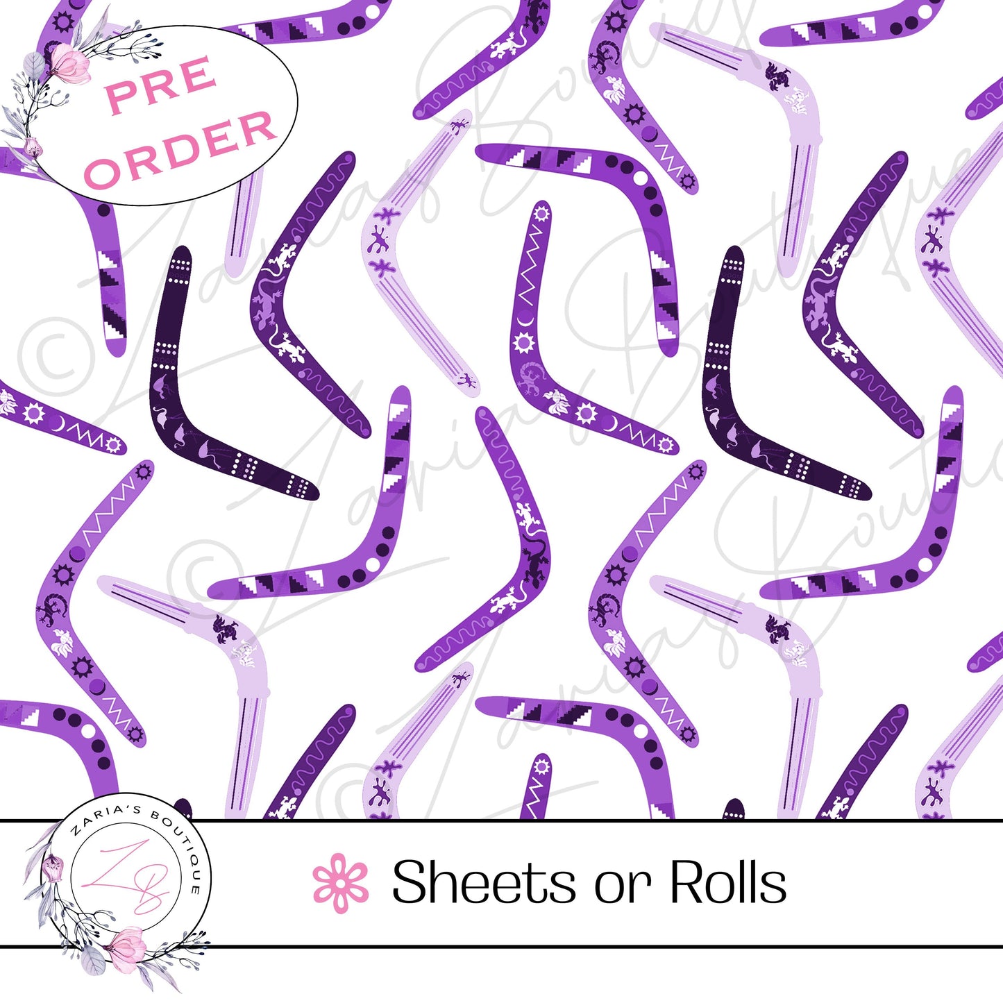 ⋅ Periwinkle Lizards ⋅ Custom Printed Australiana Vegan Faux Leather ⋅