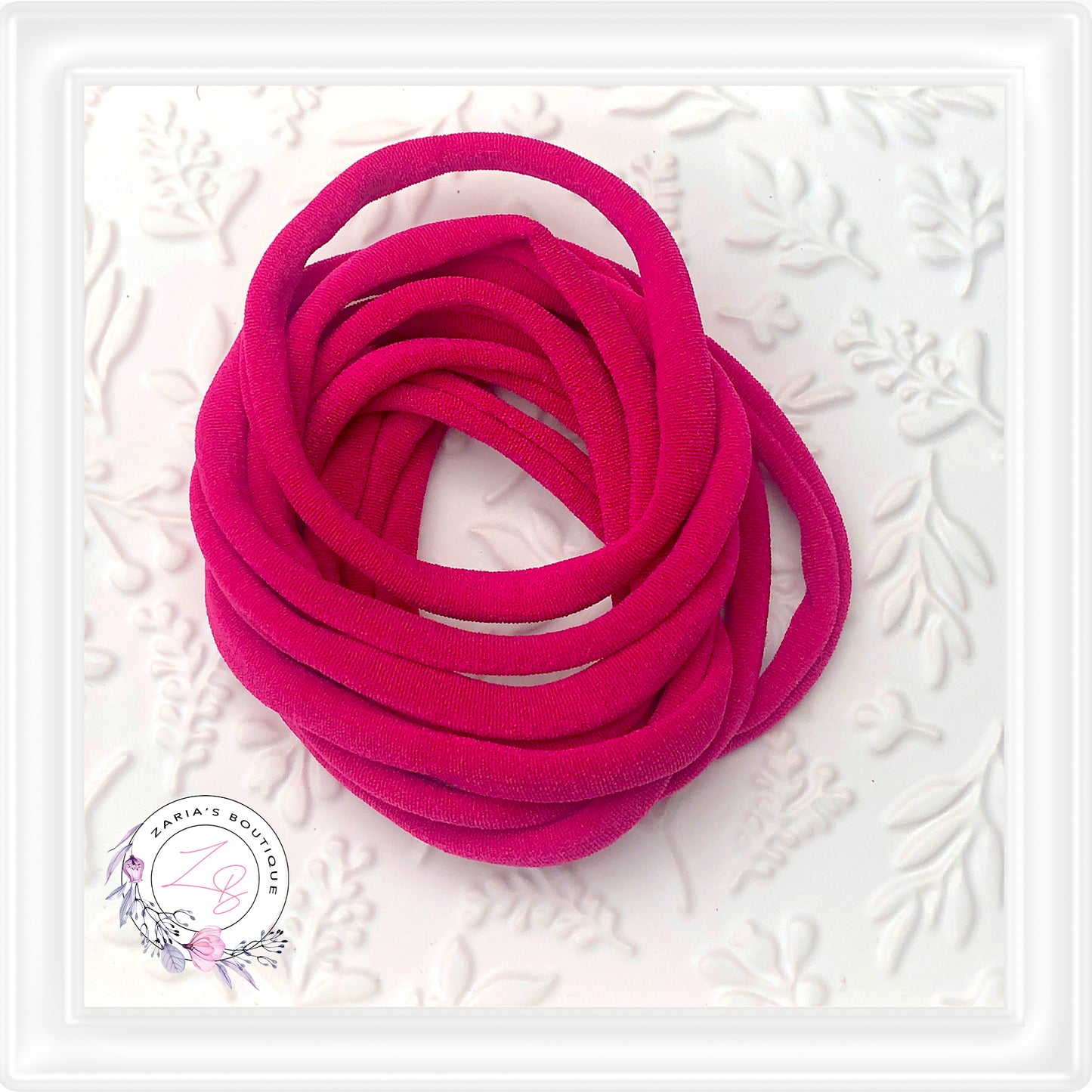 ⋅ Premium Stretchy Nylon Headbands ⋅ Raspberry ⋅ Pack of 10 ⋅