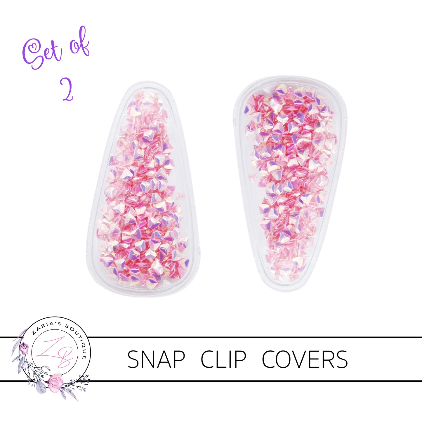 Shaker Snap Clip Covers - Rose Diamonds - Pack of 2