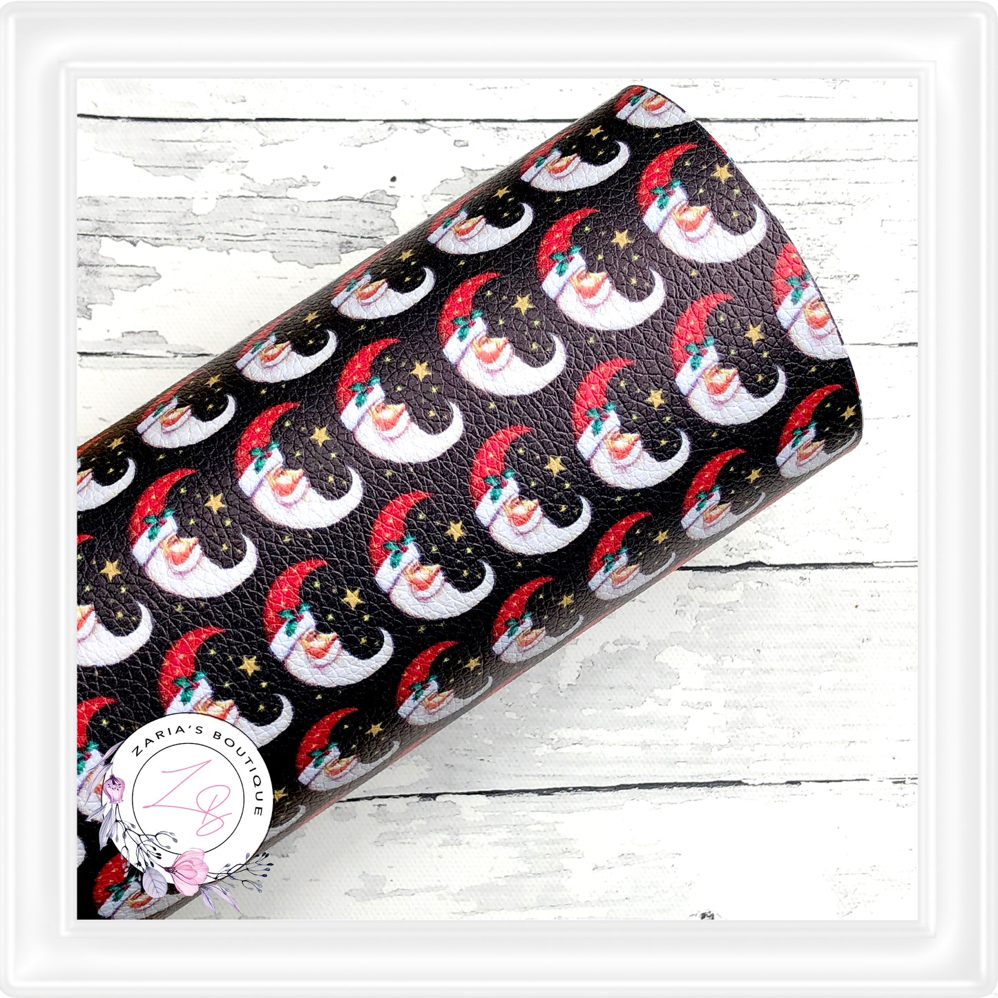 ⋅ Santa Moons ⋅ Christmas Print ⋅ Textured Leather ⋅ Santa Charms ⋅