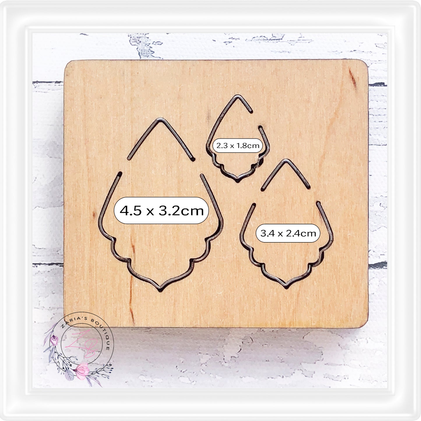 ⋅ Mini Cutting Dies & Templates⋅ Scalloped Drop Earrings 3 sizes 2.3 - 4.5cm ⋅