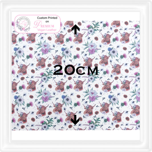 β
 My Highland Home β
 Highland Cow Floral β
 Custom Printed Vegan Faux Leather β