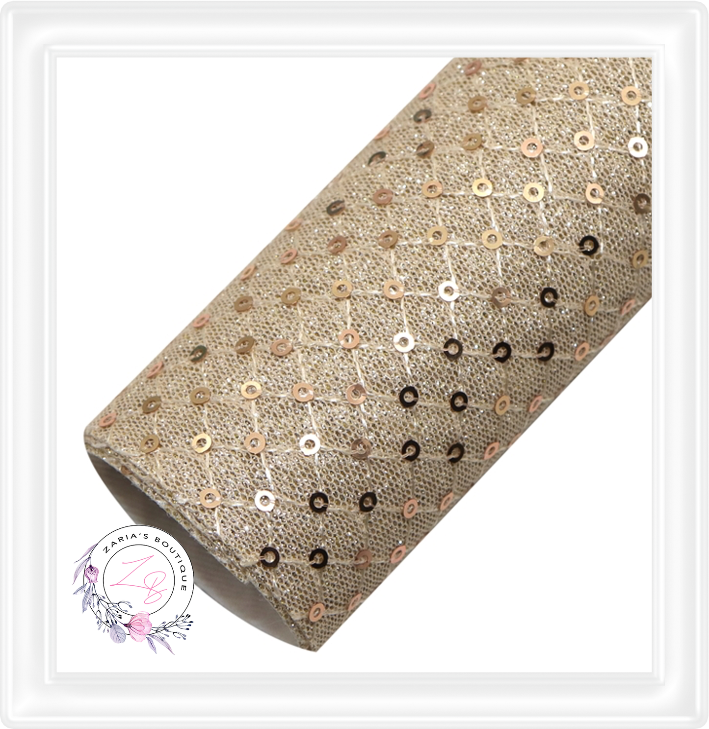 ∙ Sequin Knit Texture Faux Leather ∙ Champagne Gold ∙