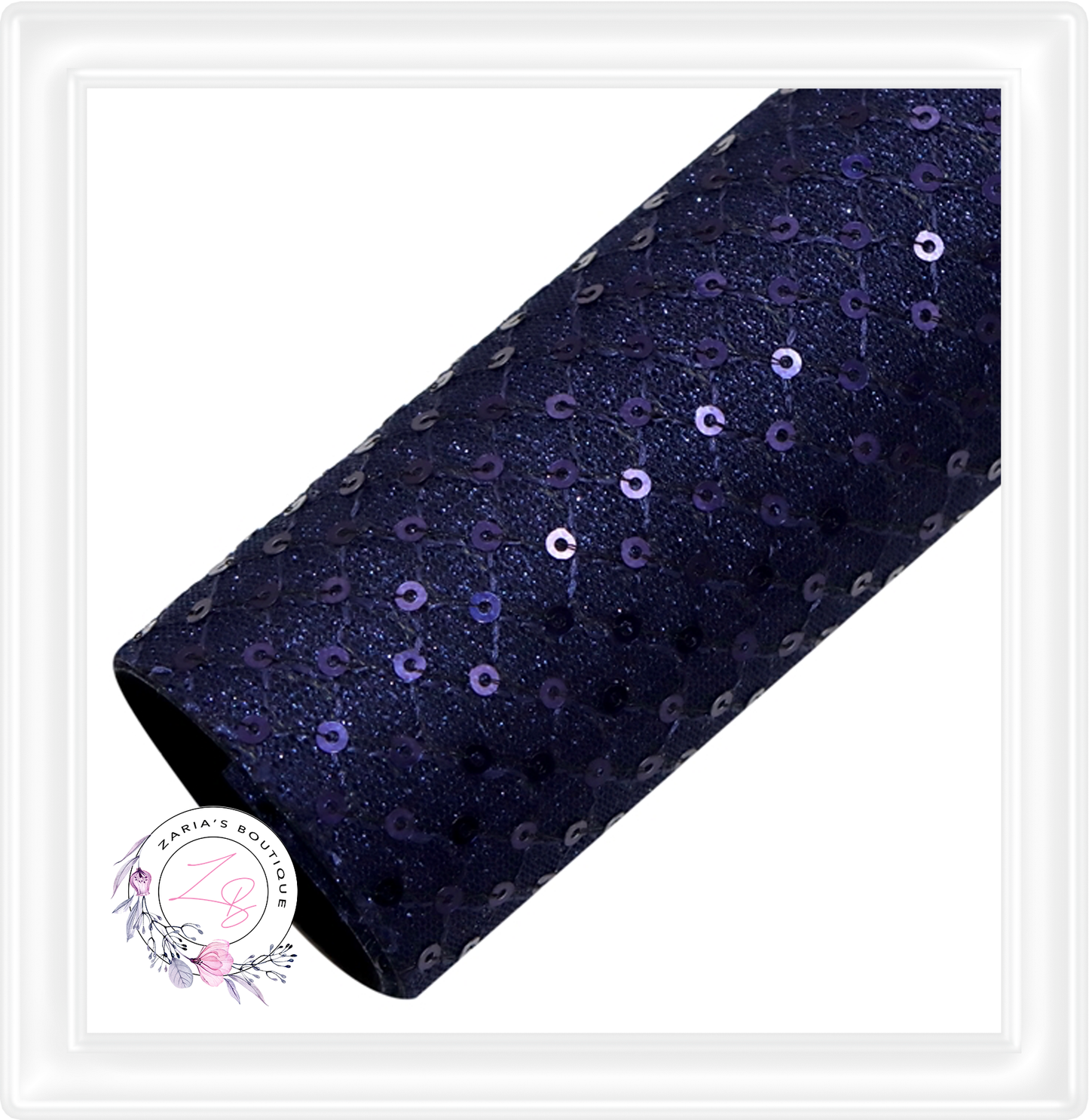 ∙ Sequin Knit Texture Faux Leather ∙ Midnight Blue ∙
