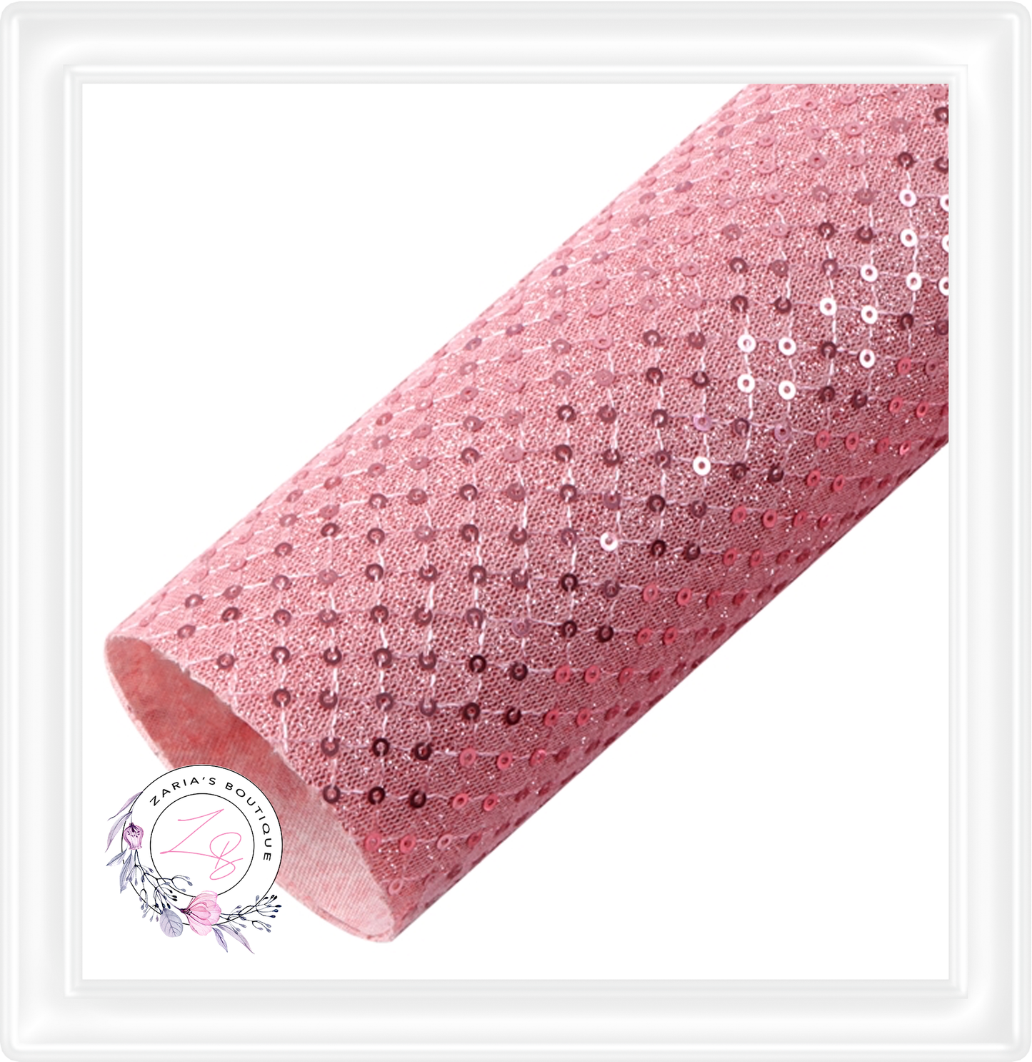 ∙ Sequin Knit Texture Faux Leather ∙ Rose Pink ∙