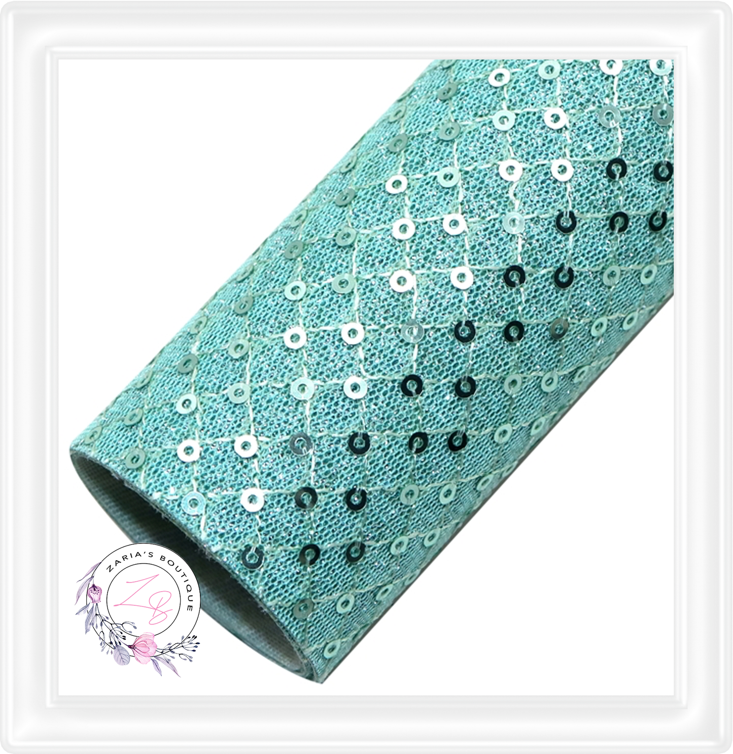 ∙ Sequin Knit Texture Faux Leather ∙ Seafoam Green ∙