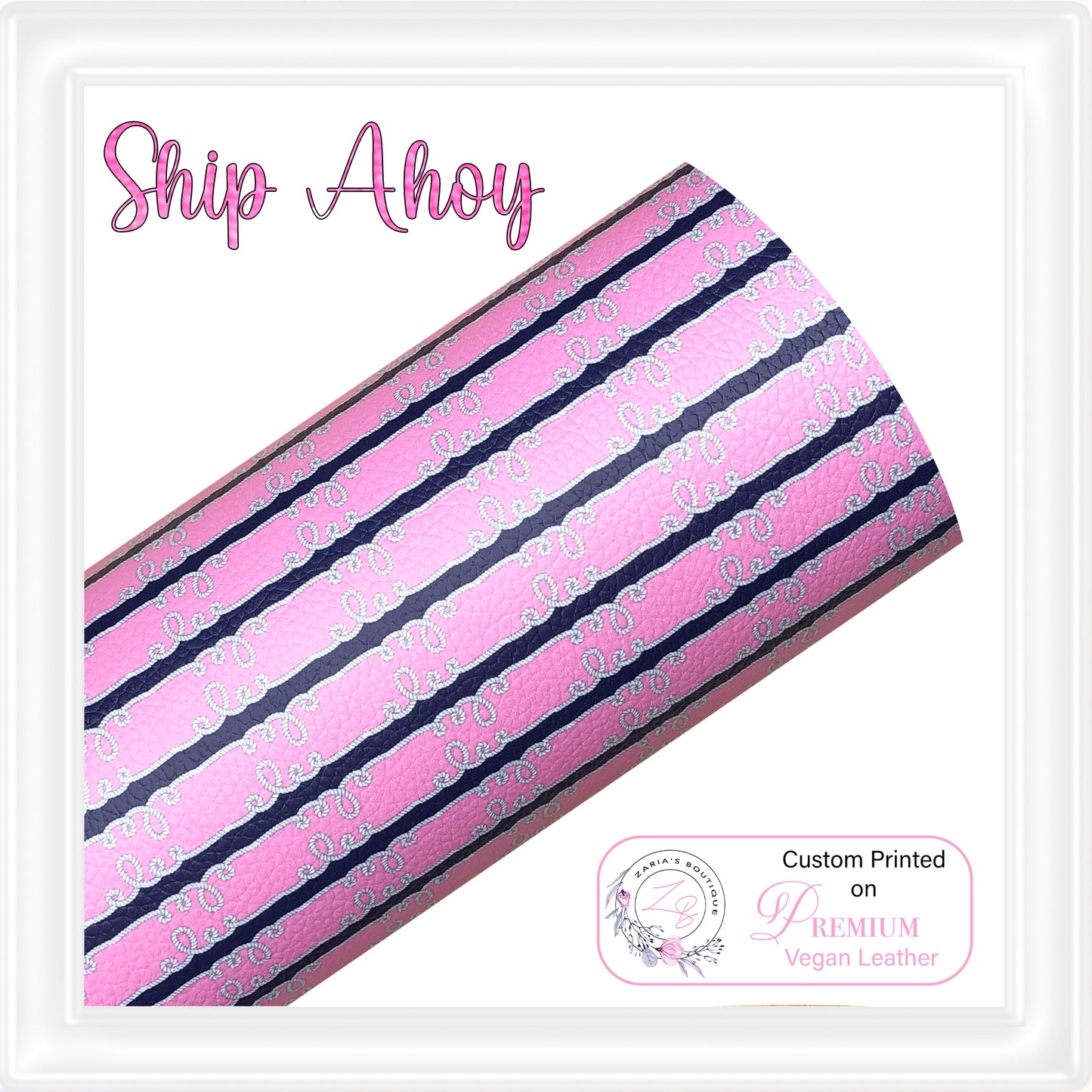 ⋅ Ship Ahoy ⋅ Custom Printed Premium Vegan Faux Leather ⋅ 4 Designs