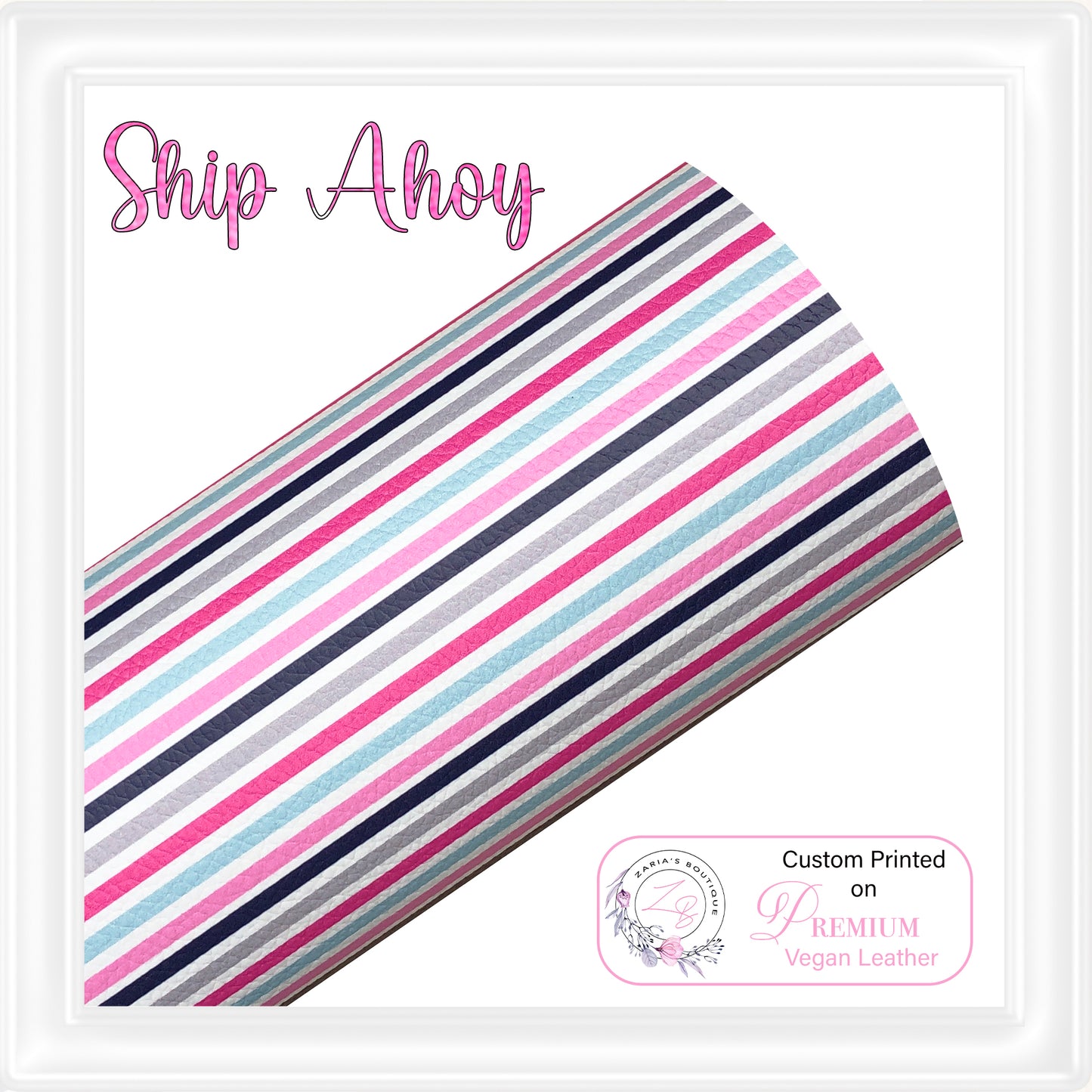 ⋅ Ship Ahoy ⋅ Custom Printed Premium Vegan Faux Leather ⋅ 4 Designs
