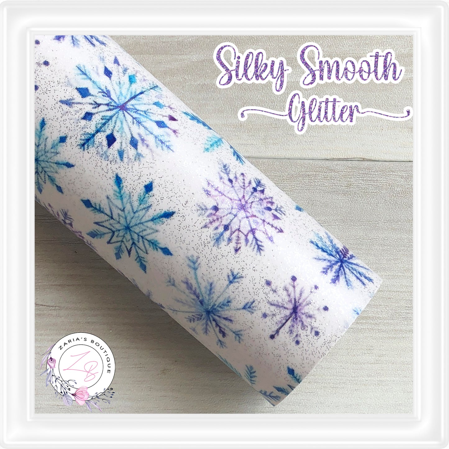 ⋅ Snowflakes ⋅ Silky Smooth Glitter Faux Leather ⋅