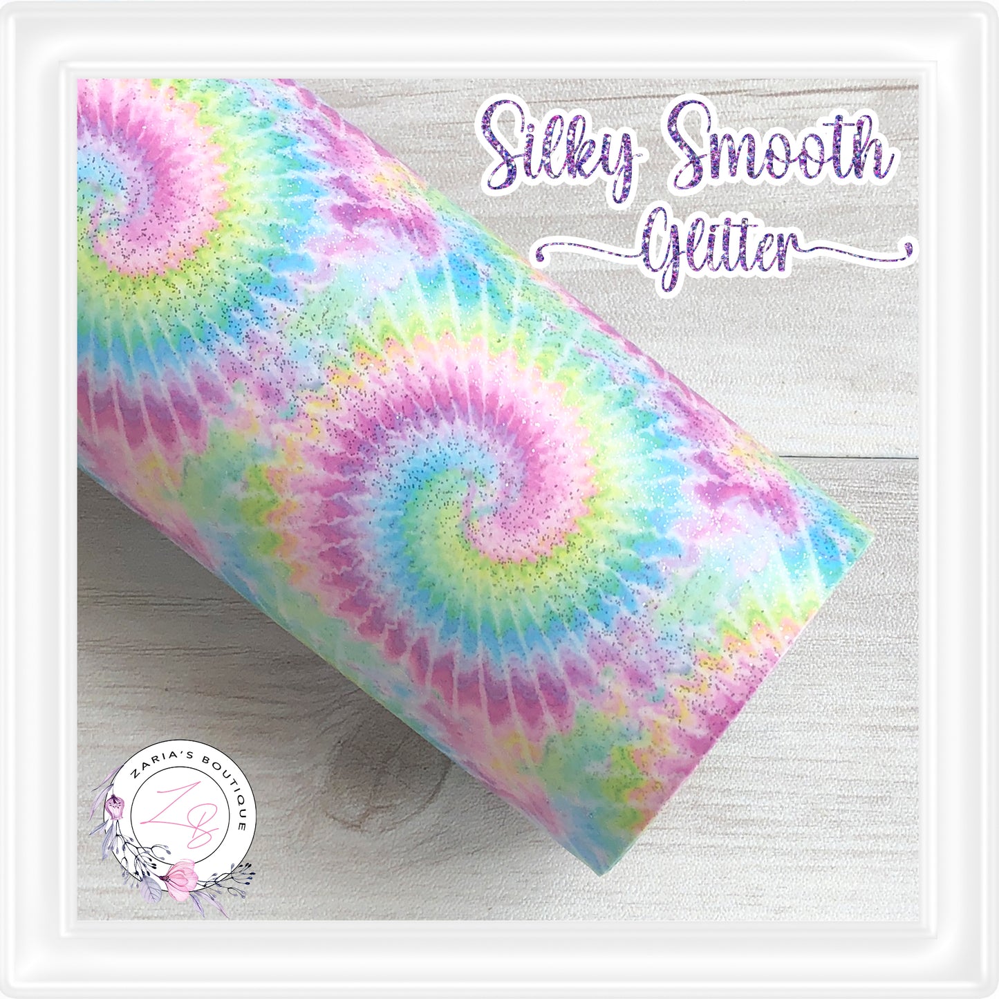 ⋅ Tie Dye Swirls⋅ Silky Smooth Glitter Faux Leather ⋅