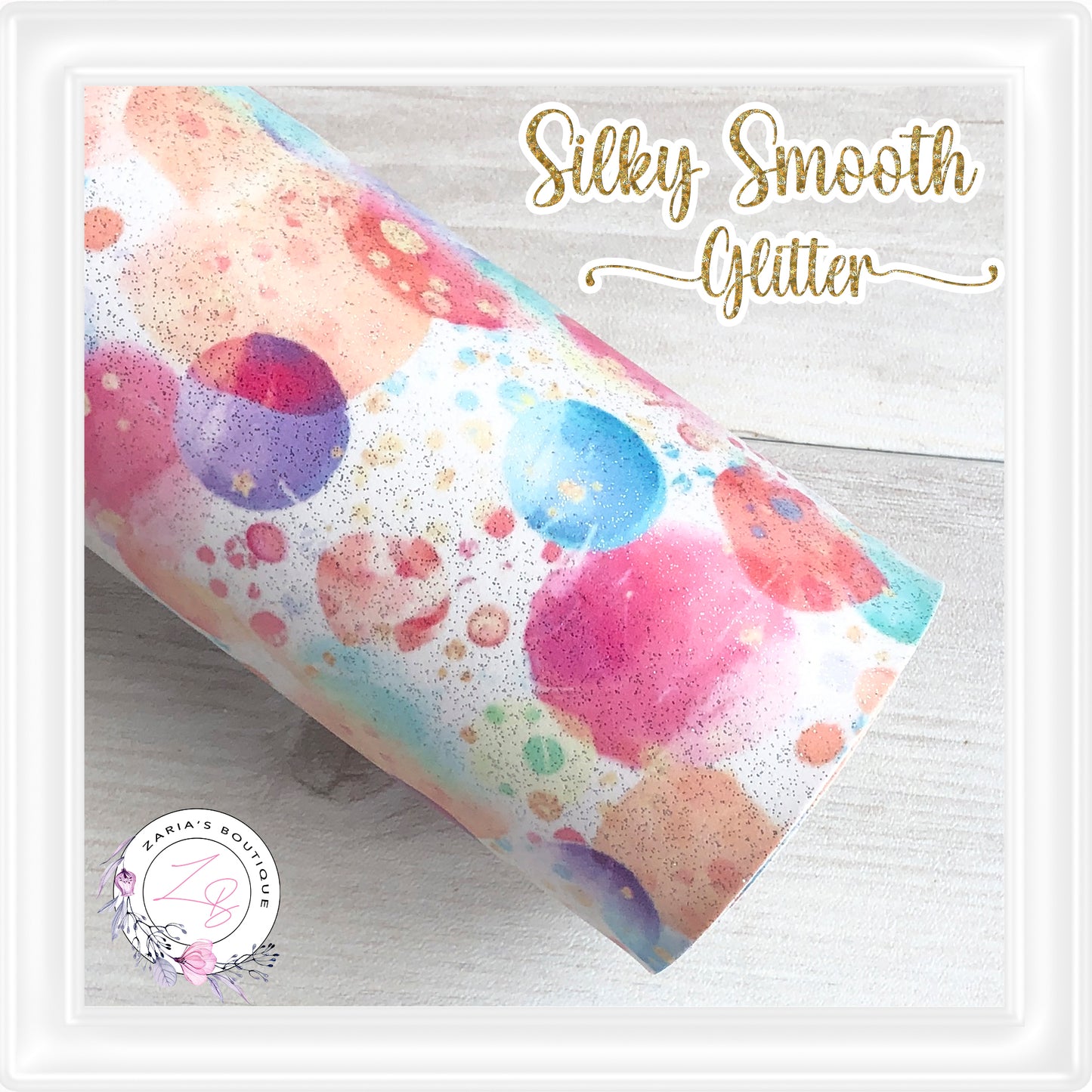 ⋅ Watercolour Bubbles⋅ Silky Smooth Glitter Faux Leather ⋅