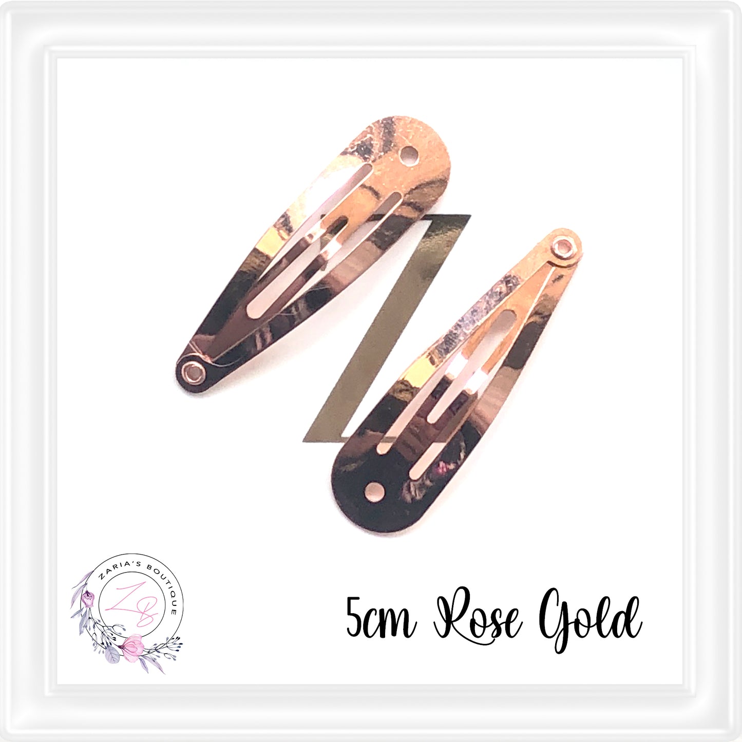 • 5cm Snap Hair Clips • 10 pcs • Rose Gold •