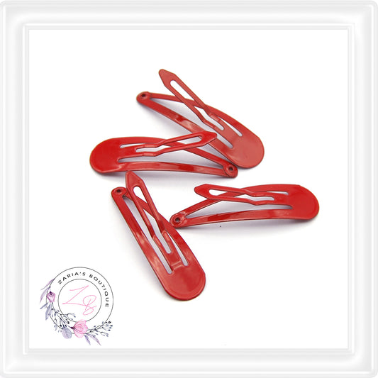 ⋅ RED 5cm Snap Hair Clips ⋅ 10 OR 25 pieces ⋅