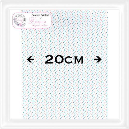 ⋅ Blue & Tan Confetti Dots ⋅ Custom Printed Vegan Faux Leather ⋅