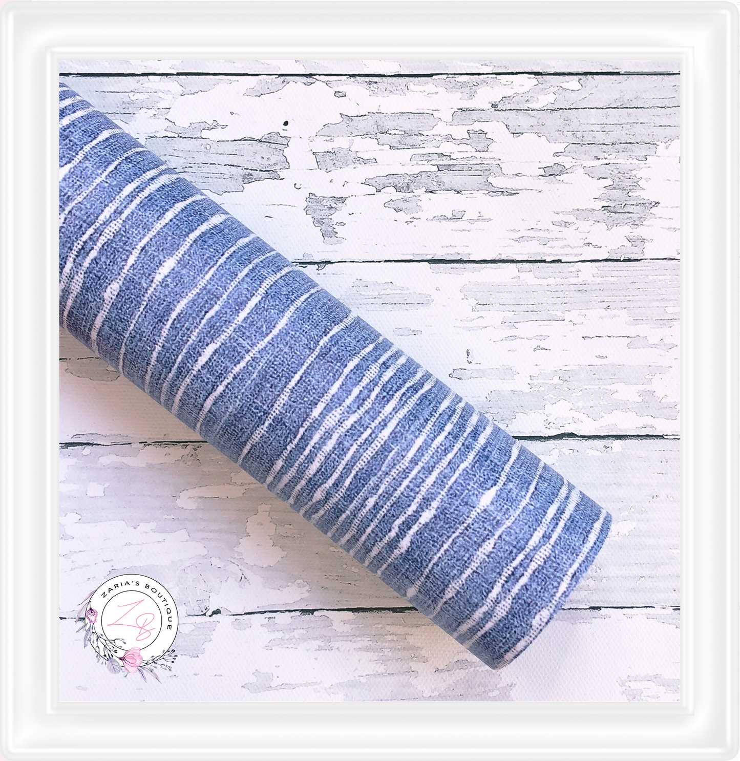 ⋅ Striped Denim ⋅ Textured Vegan Faux Leather
