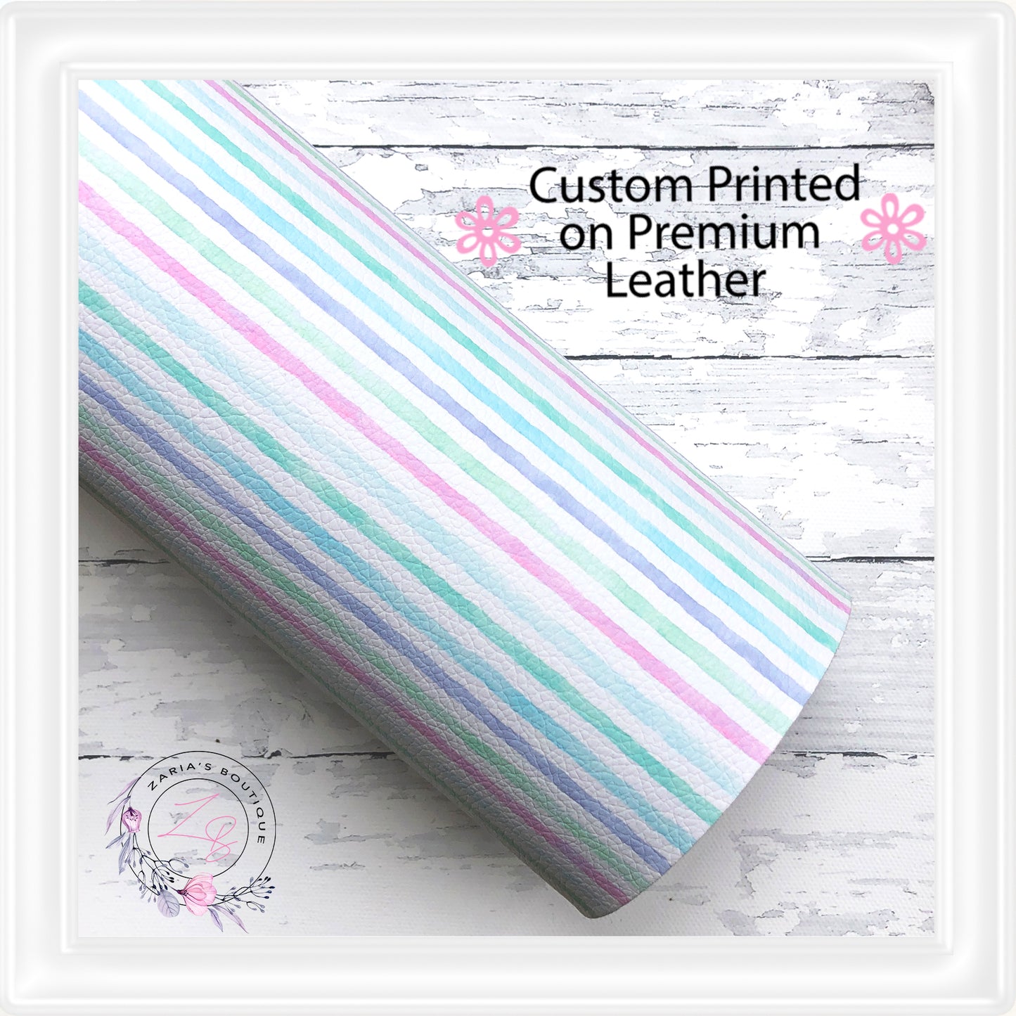 ⋅ Watercolour Pastel Stripes ⋅ Custom Printed Premium Vegan Faux Leather ⋅