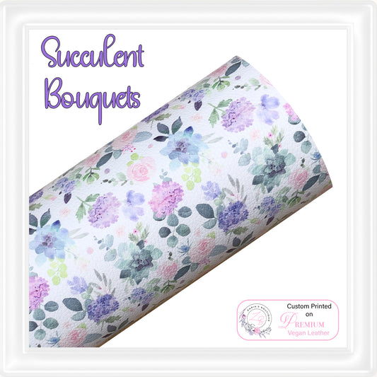 ⋅ Succulent Bouquet ⋅ Purple Floral Vegan Faux Leather ⋅