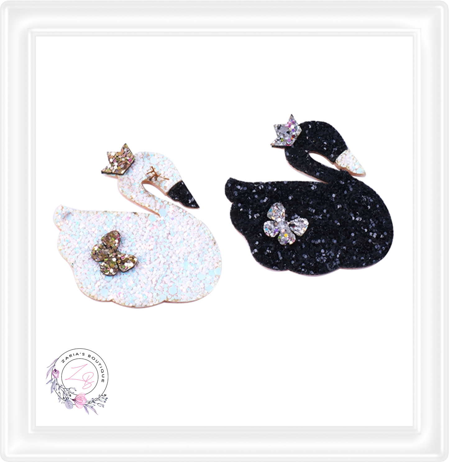 ⋅ Floral Peach Swans ⋅ Premium Vegan Faux Leather & Glitter Bundle
