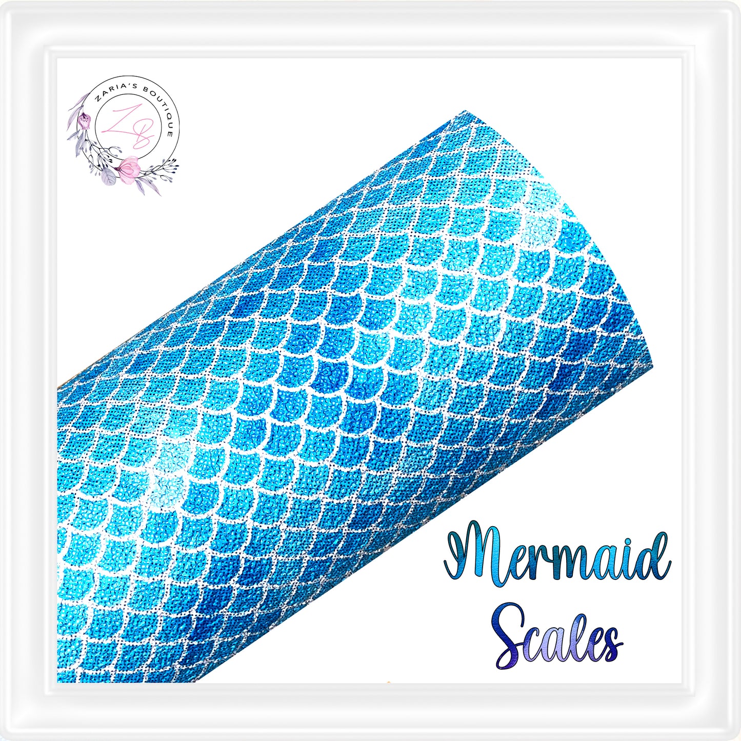 ⋅ Mermaid Scales ⋅ Textured Faux Leather ⋅ Blues