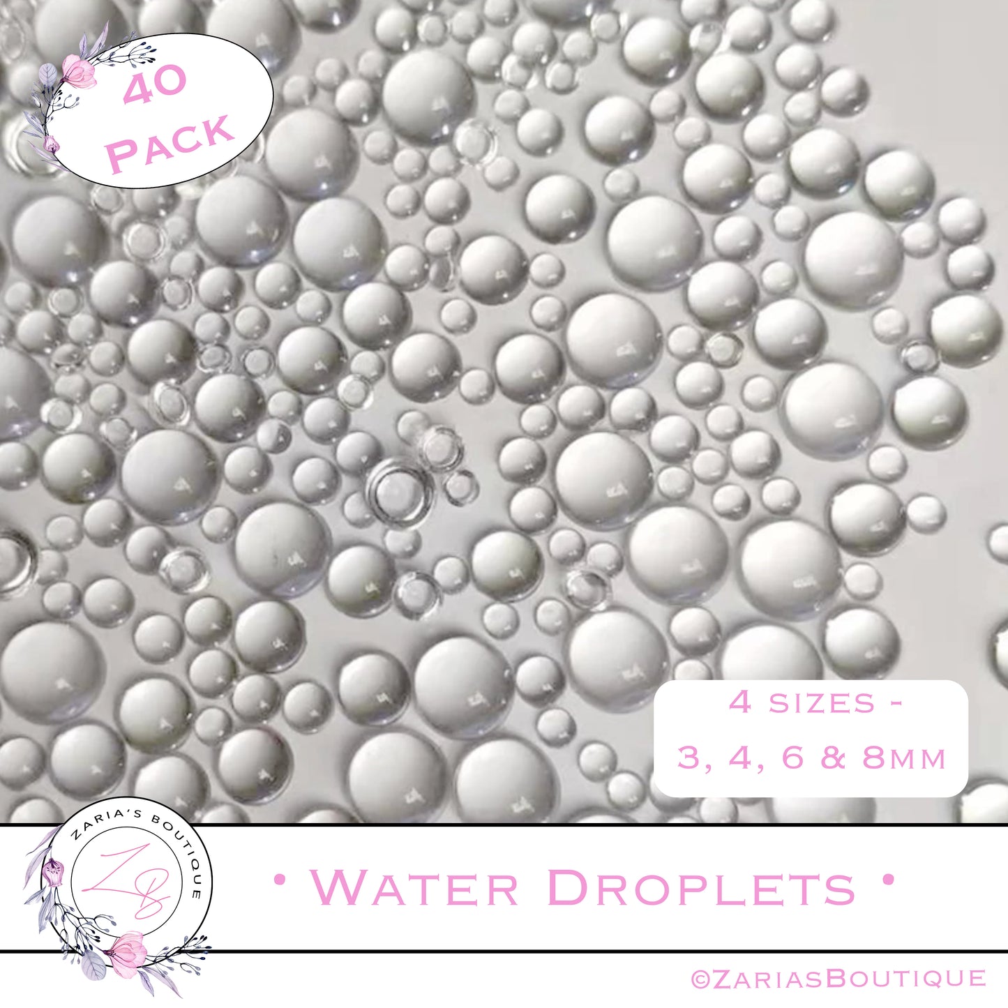 ⋅ Water Droplets ⋅ Transparent Raindrops ⋅ Embellishment Flatback Resins ⋅