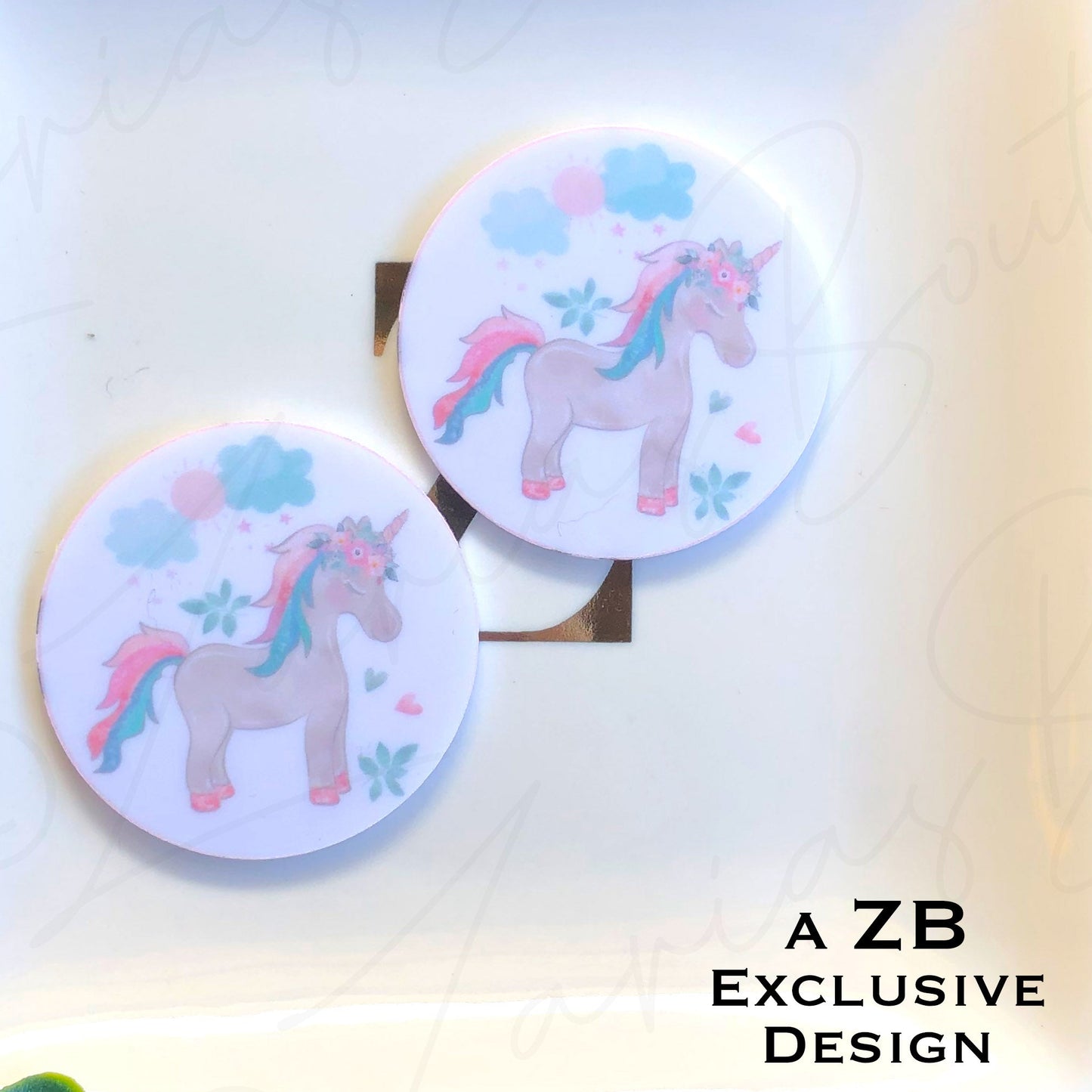 ⋅ Pretty Unicorns ⋅ Embellishment ⋅ Flatback Resin ⋅ 2 Pieces ⋅